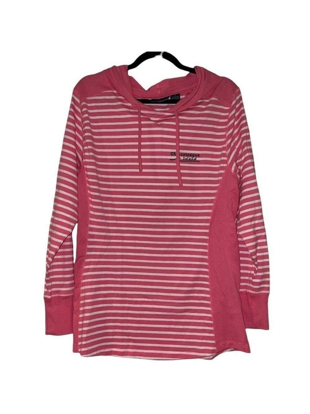 Baypointe | Pink & White Stipped Hoodie From Chincoteague Island